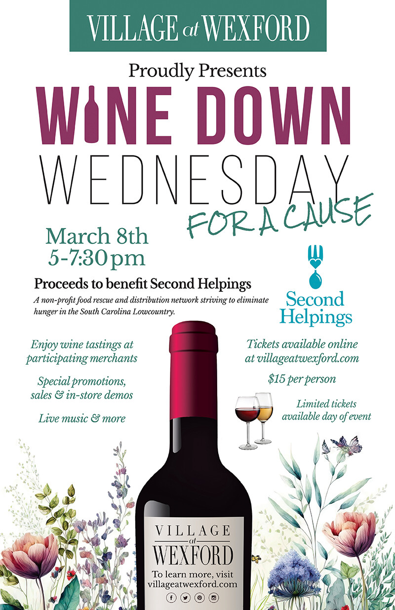 Wine Down Wednesday for a Cause March 2023 Village at Wexford